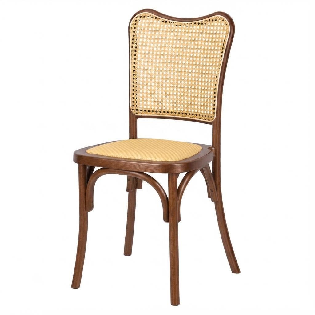 Chestnut Emma Resin Chair with Natural Cane Back and Rattan Seat