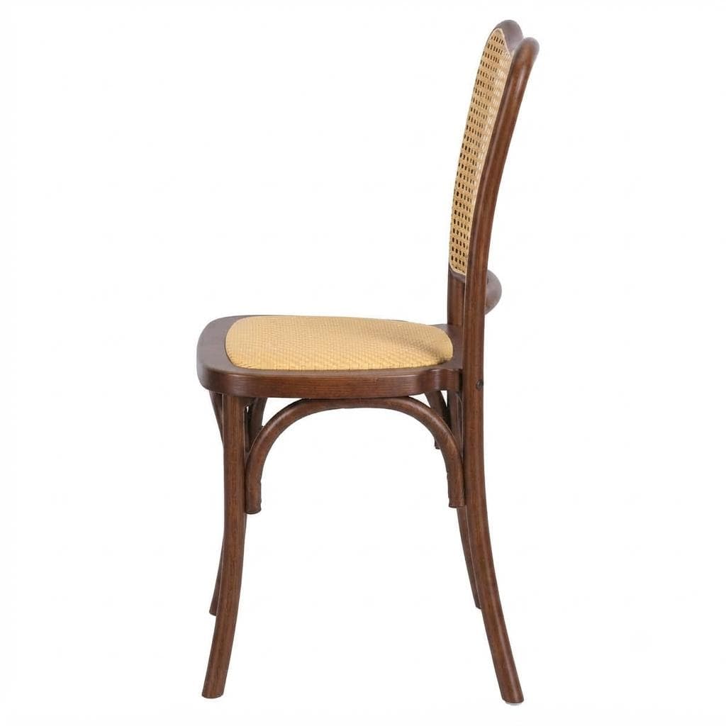Chestnut Emma Resin Chair with Natural Cane Back and Rattan Seat