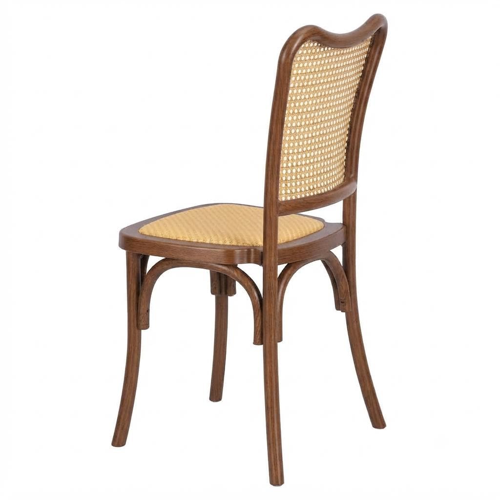 Chestnut Emma Resin Chair with Natural Cane Back and Rattan Seat