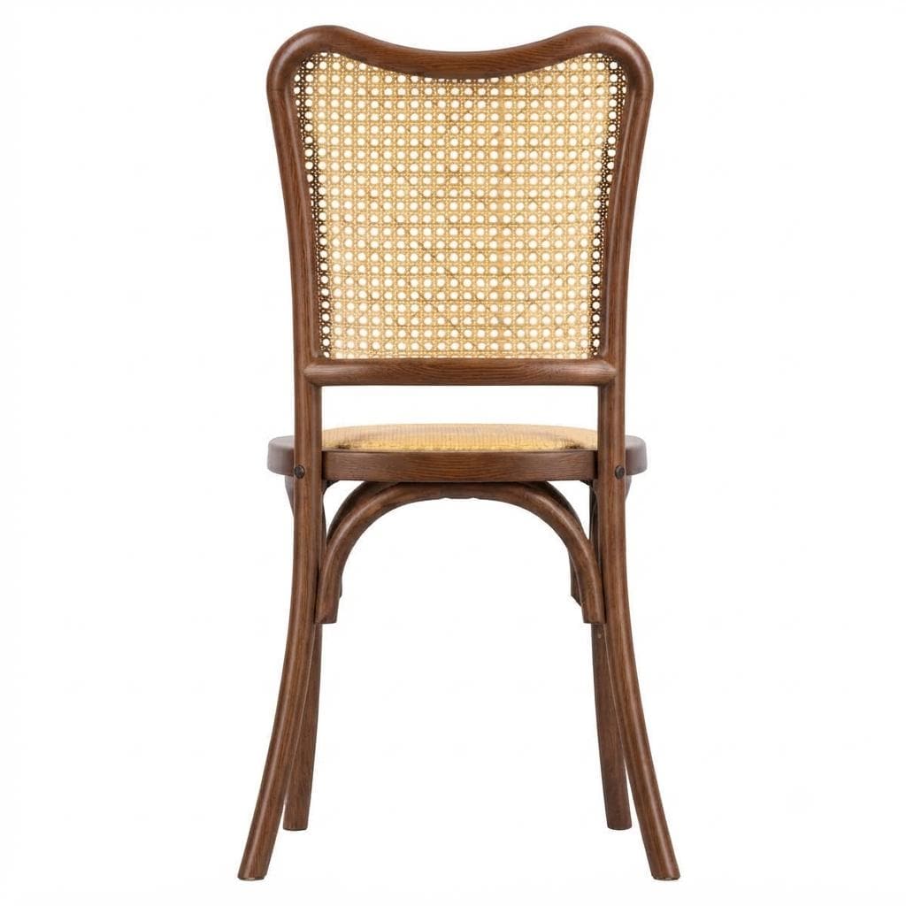 Chestnut Emma Resin Chair with Natural Cane Back and Rattan Seat