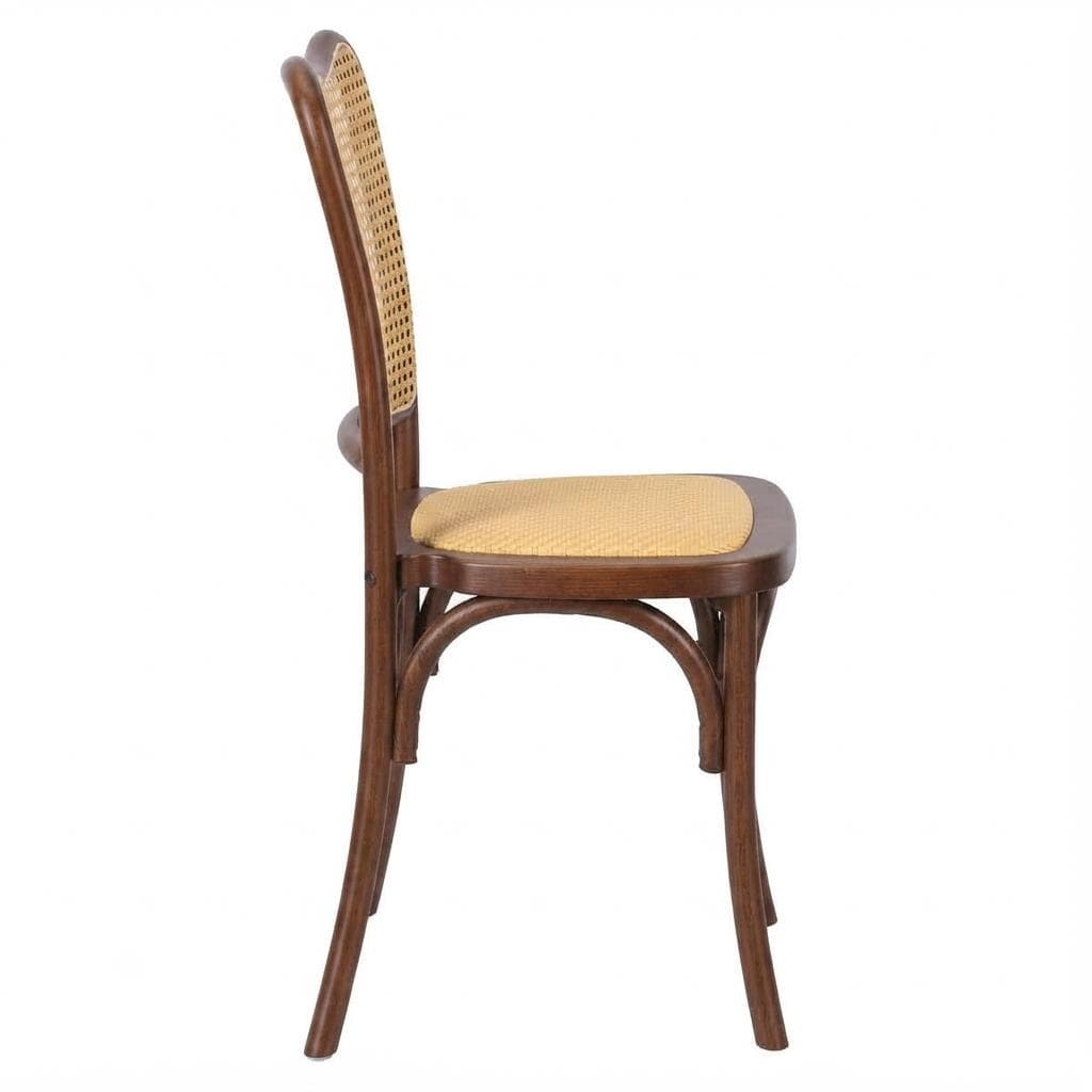 Chestnut Emma Resin Chair with Natural Cane Back and Rattan Seat