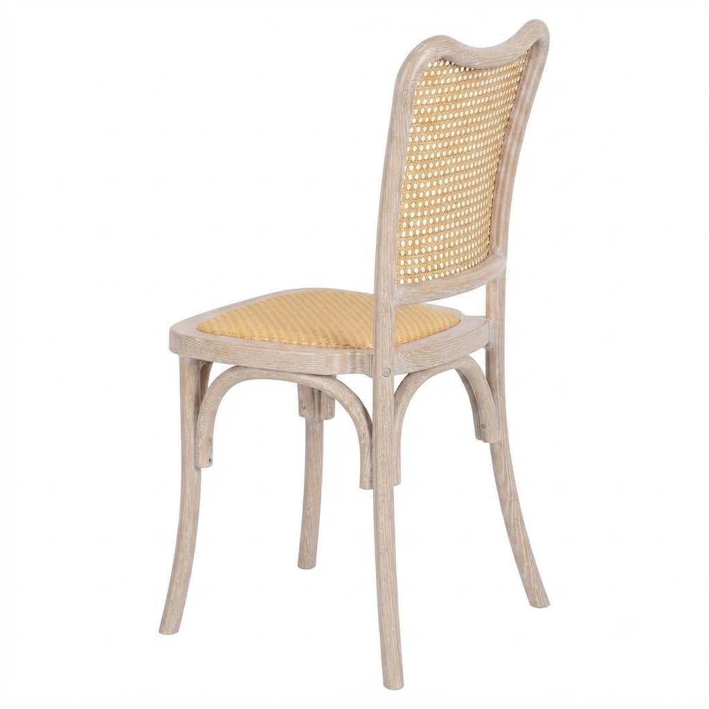 Natural Washed Emma Resin Chair with Natural Cane Back and Rattan Seat