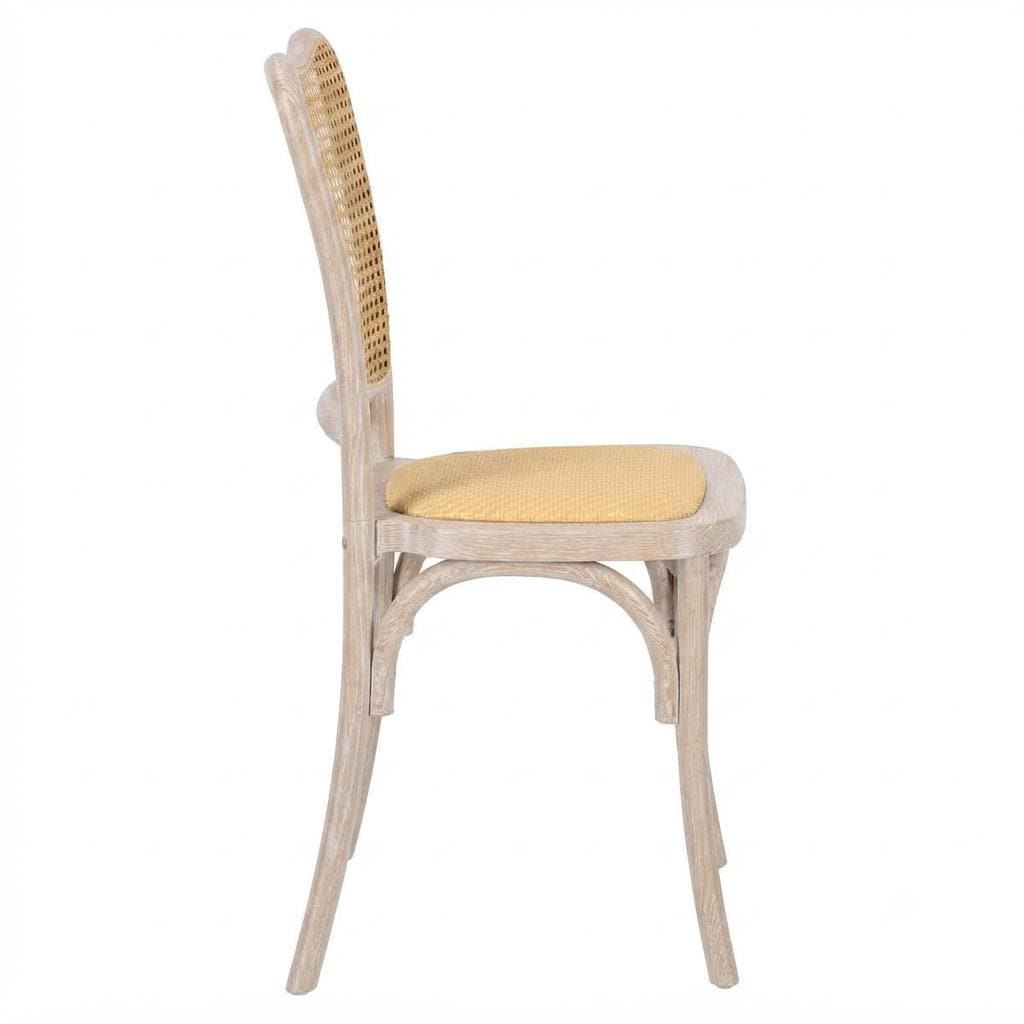 Natural Washed Emma Resin Chair with Natural Cane Back and Rattan Seat