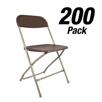 200 Pack Brown Steel Poly Folding Chairs