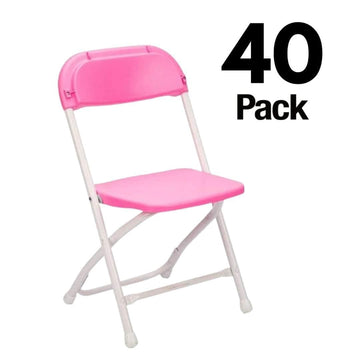 40 Pack Kids Pink Folding Chairs