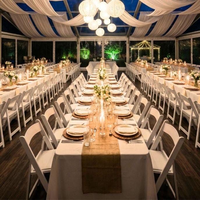 96" x 30" (8 Foot) White Rectangle Plastic Table