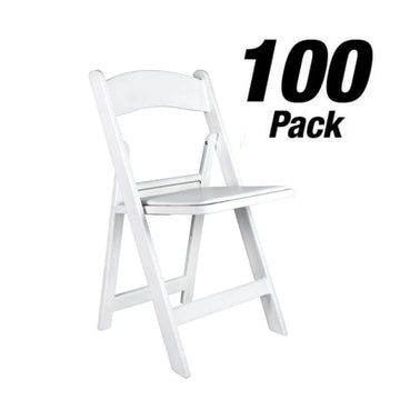 White Resin Folding Chair, 100 Pack