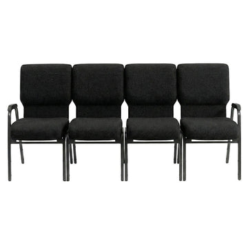 Fabric Four Seat Waiting Room Chair/Loveseat on Frame