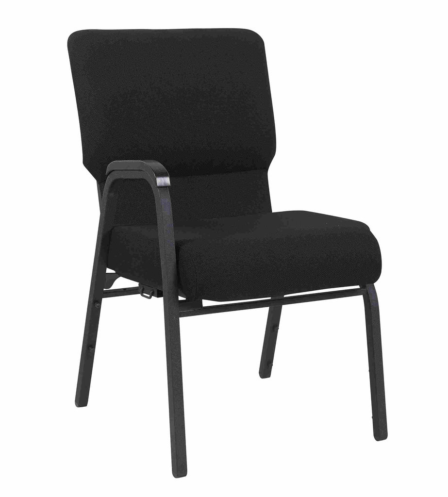 Fabric Church Chair with Right Arm Cut Away Back 20.5" on Frame
