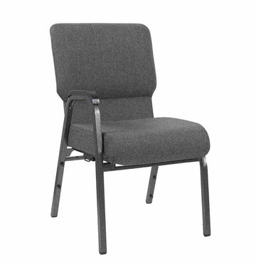 Fabric Church Chair with Right Arm Cut Away Back 20.5" on Frame