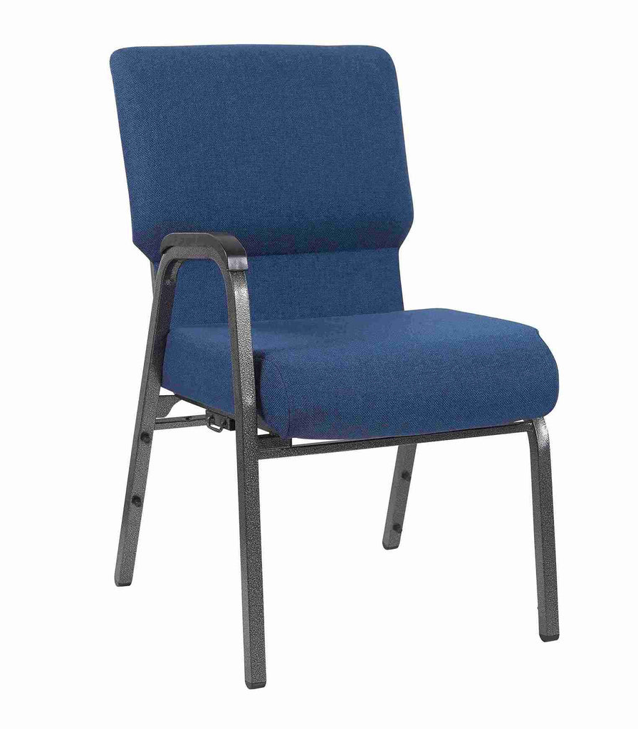 Fabric Church Chair with Right Arm Cut Away Back 20.5" on Frame