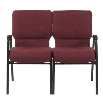 Fabric Two Seat Waiting Room Chair/Loveseat on Vein Frame