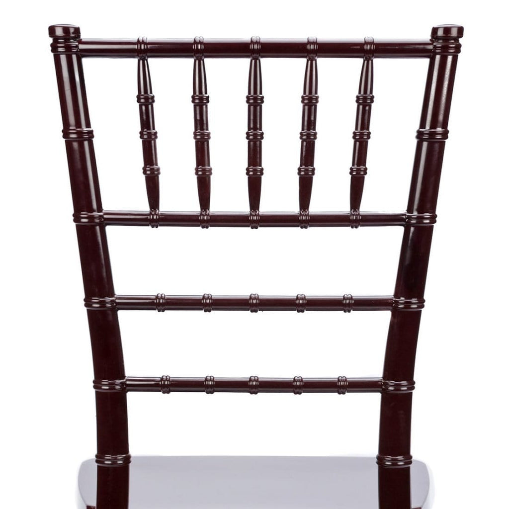Mahogany Heavy-Duty Resin Ballroom Chair with Solid-Color Core