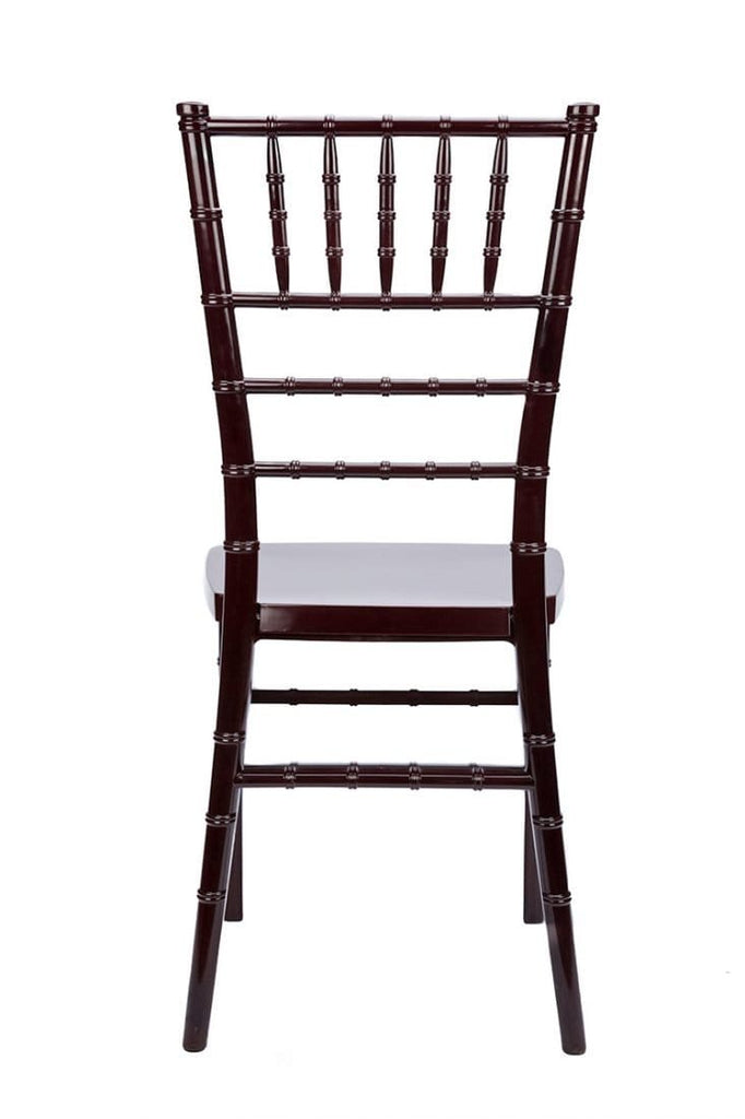 Mahogany Heavy-Duty Resin Ballroom Chair with Solid-Color Core