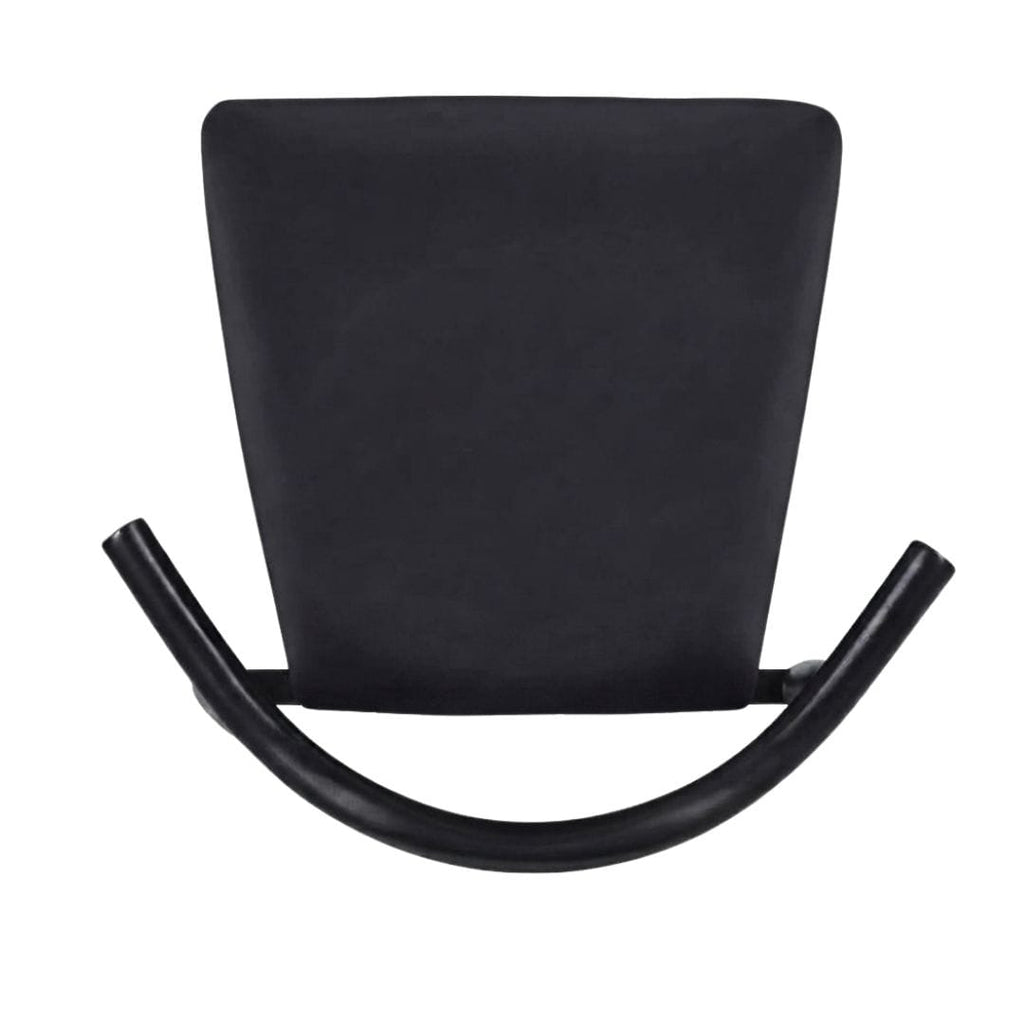 Black Wood Horn Chair with Black Vinyl Cushion
