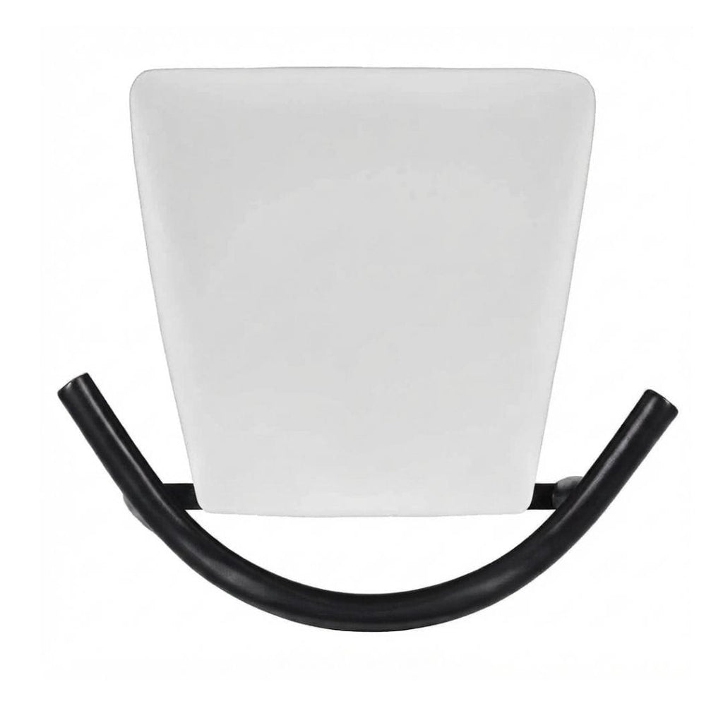 Black Wood Horn Chair with White Vinyl Cushion