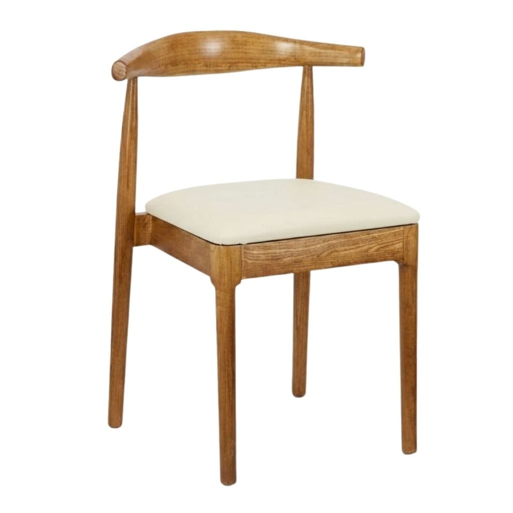 Horn Wood Chair with Vinyl Cushion