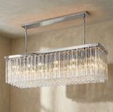 Inspired Cielo Style 73" Rectangular Chandelier – Stainless Steel Finish