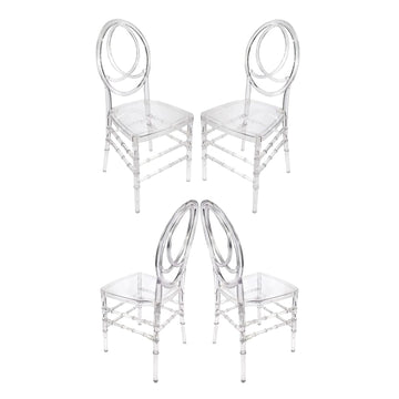Clear Resin Crystal-Clear Infinity Chair - 4 Pack