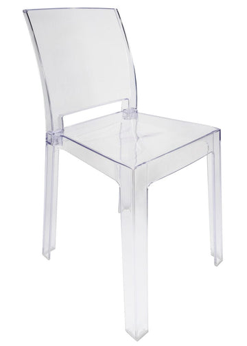 Clear Resin Square Back Ghost Chair