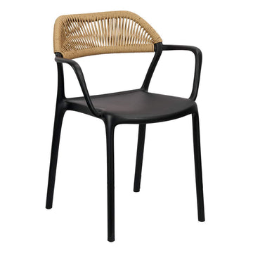 Linea Resin Chair with Rattan Backrest