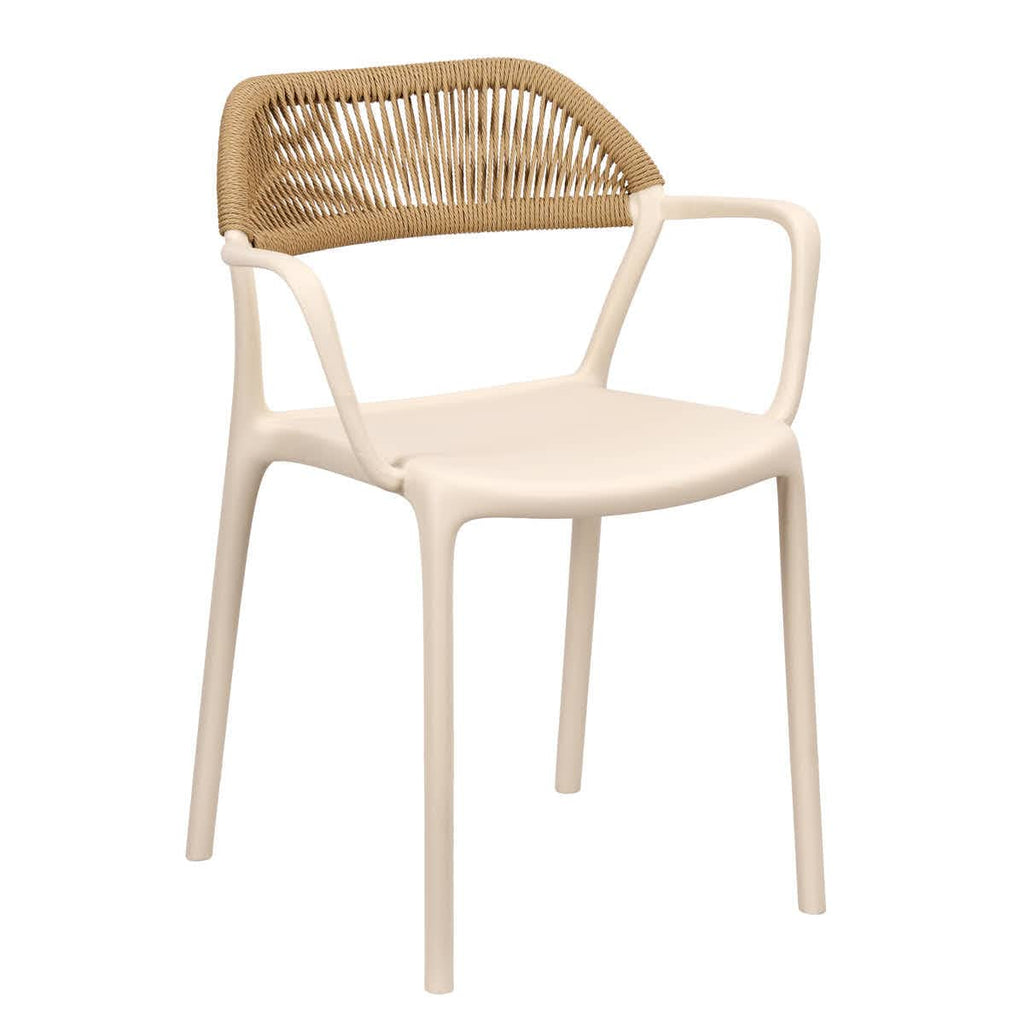 Linea Resin Chair with Rattan Backrest
