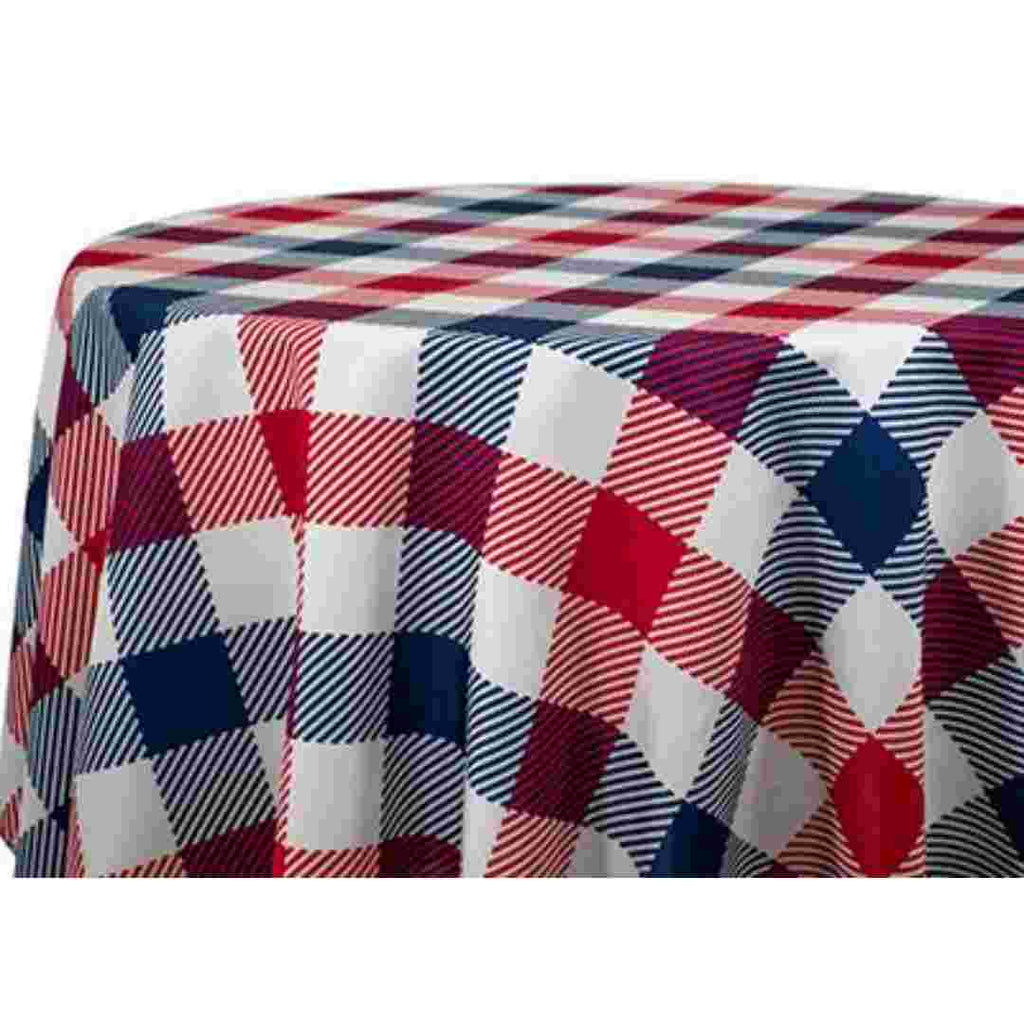 132" Round Tablecloth Oxford Colonial Homestead Multi