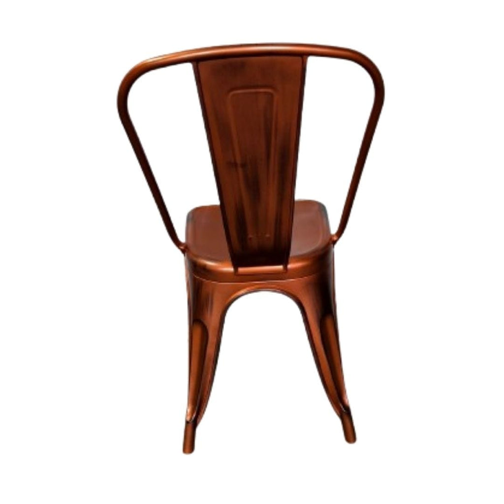 Copper Finish with Black Distressed All Weather Tolix Style Resin Chair