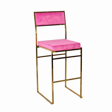 Melissa Barstool in Stainless Steel Frame with Cushion Seat and Back