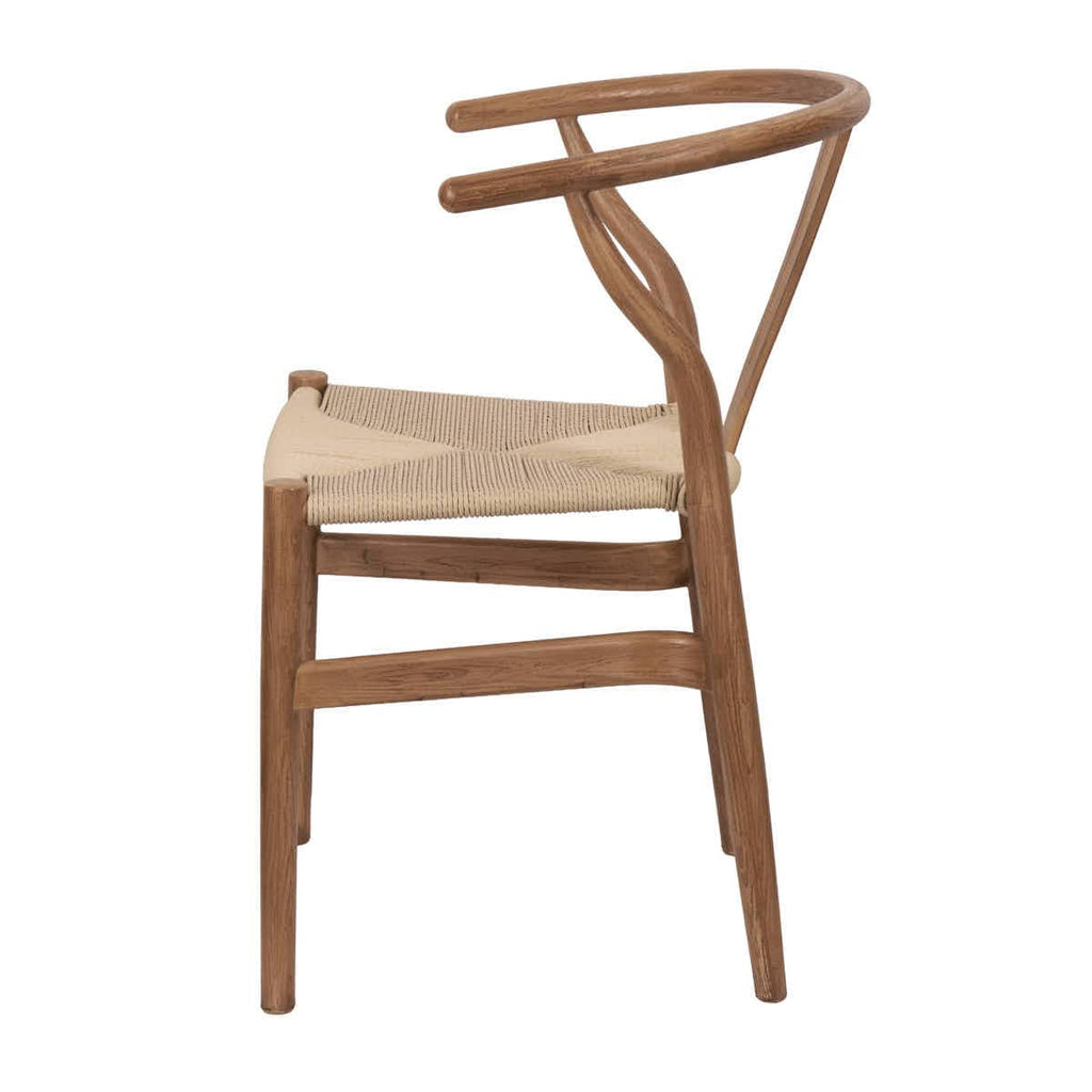 Chestnut Wishbone Resin Chair with Natural Finish PE Rope Seat