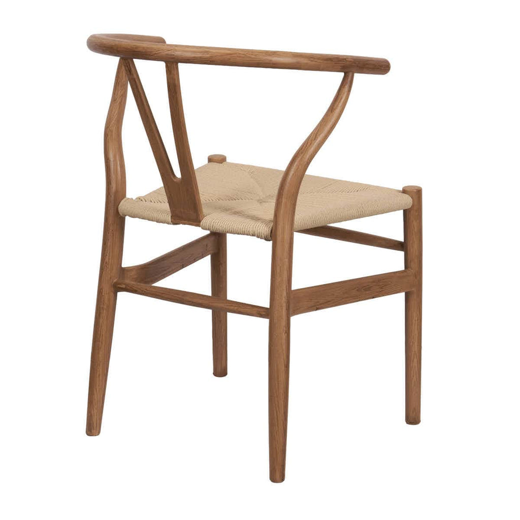 Chestnut Wishbone Resin Chair with Natural Finish PE Rope Seat