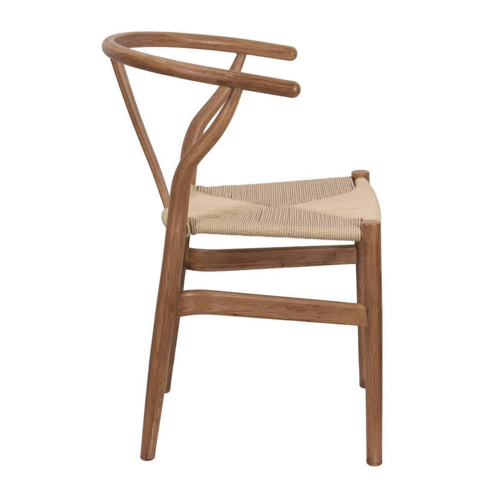 Chestnut Wishbone Resin Chair with Natural Finish PE Rope Seat