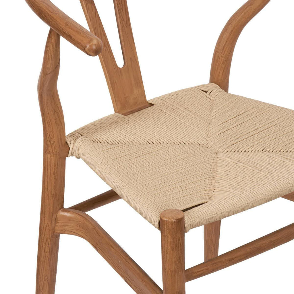 Chestnut Wishbone Resin Chair with Natural Finish PE Rope Seat
