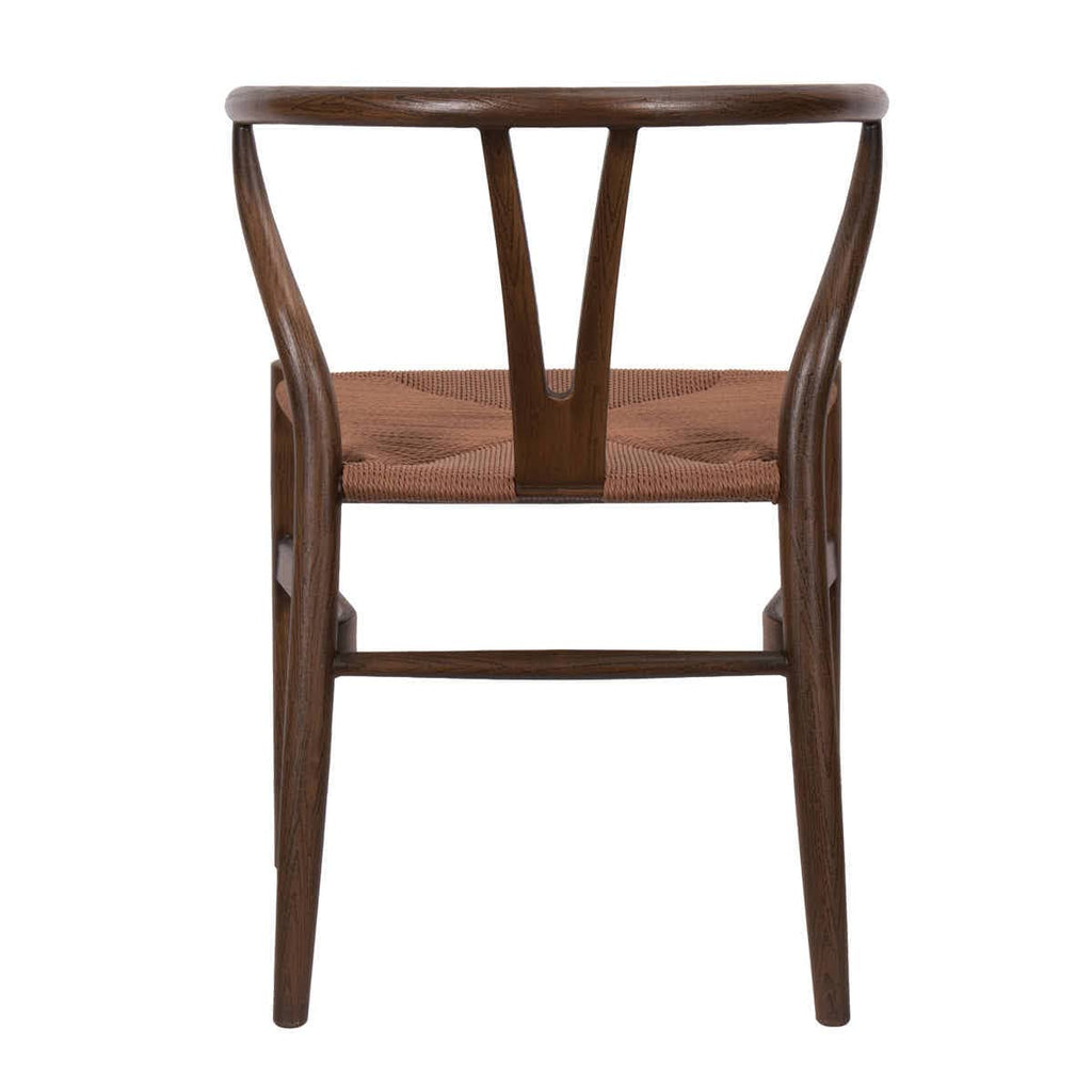 Fruitwood Wishbone Resin Chair with Brown PE Rope Seat