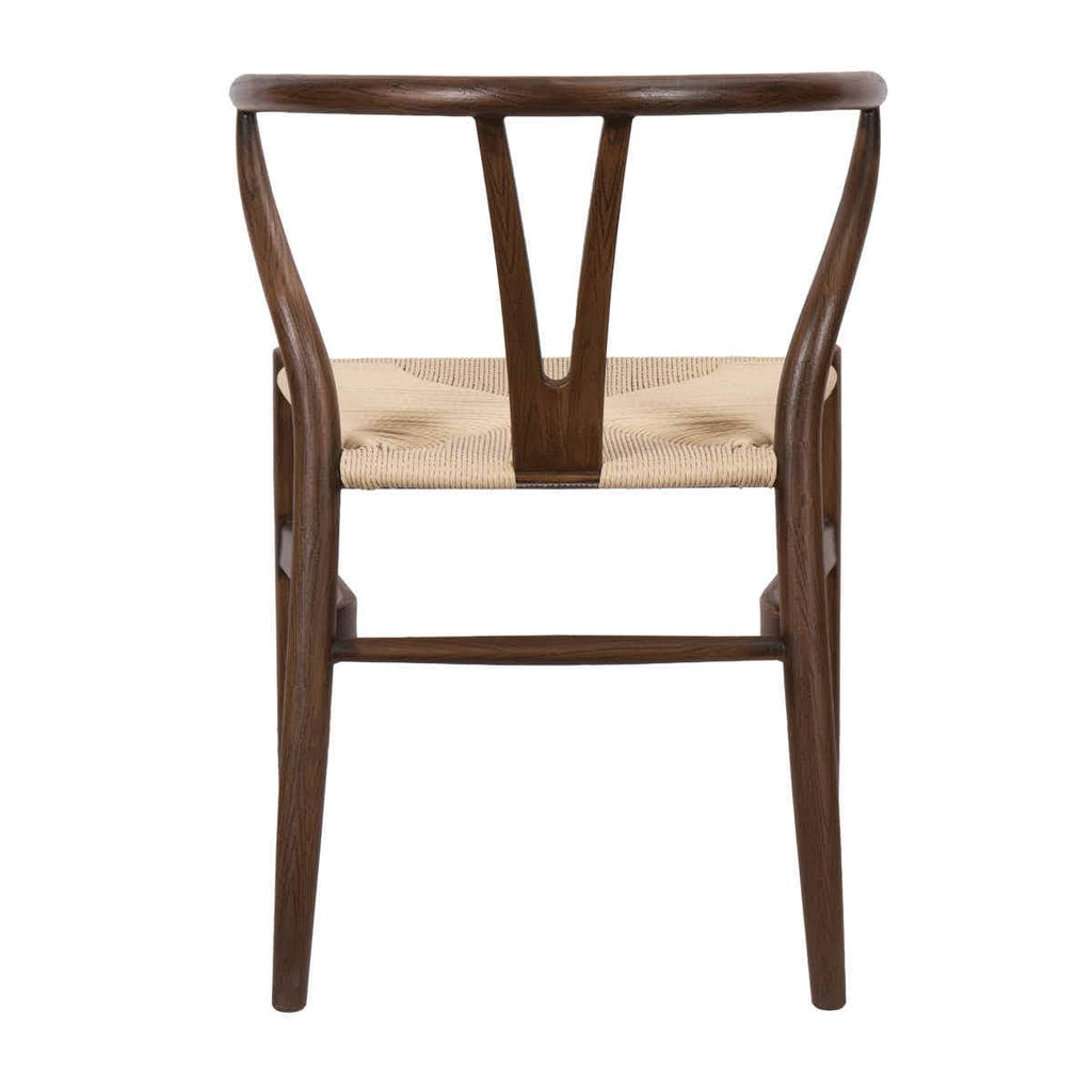 Fruitwood Wishbone Resin Chair with Natural Finish PE Rope Seat