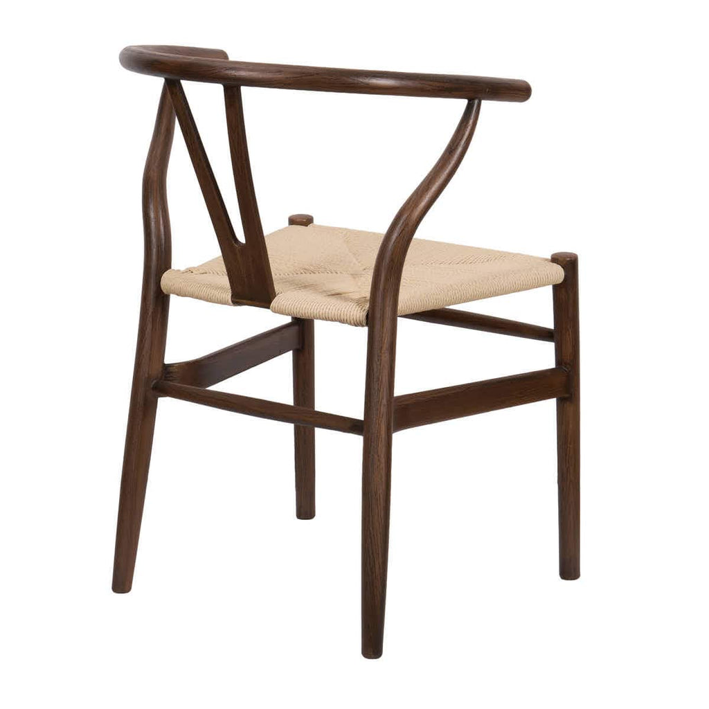 Fruitwood Wishbone Resin Chair with Natural Finish PE Rope Seat