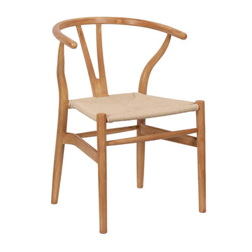 Natural Wishbone Resin Chair with Natural Finish PE Rope Seat