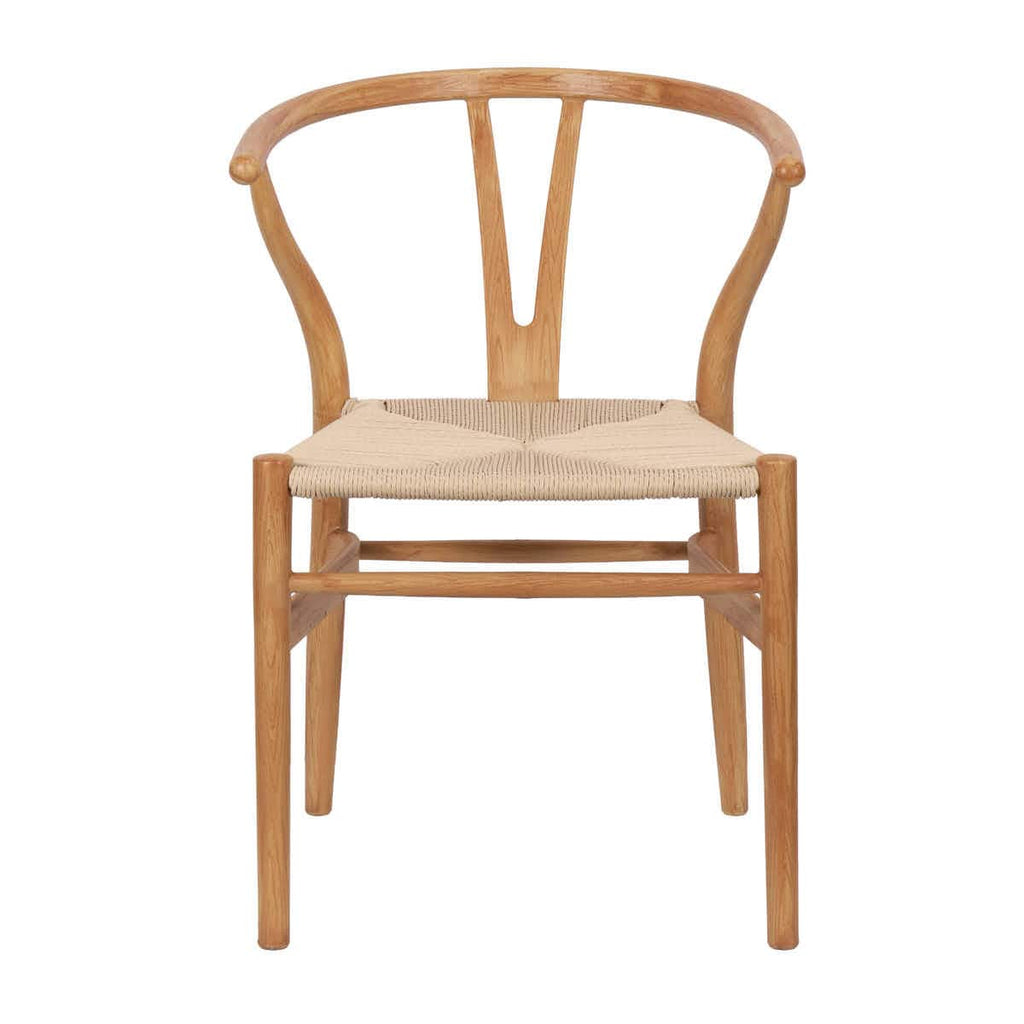 Natural Wishbone Resin Chair with Natural Finish PE Rope Seat