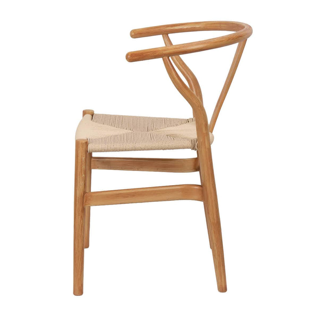Natural Wishbone Resin Chair with Natural Finish PE Rope Seat