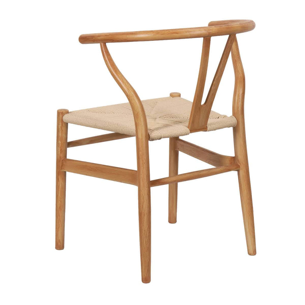 Natural Wishbone Resin Chair with Natural Finish PE Rope Seat