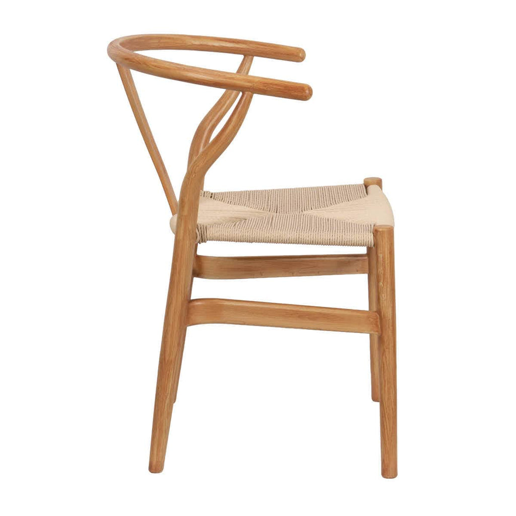 Natural Wishbone Resin Chair with Natural Finish PE Rope Seat