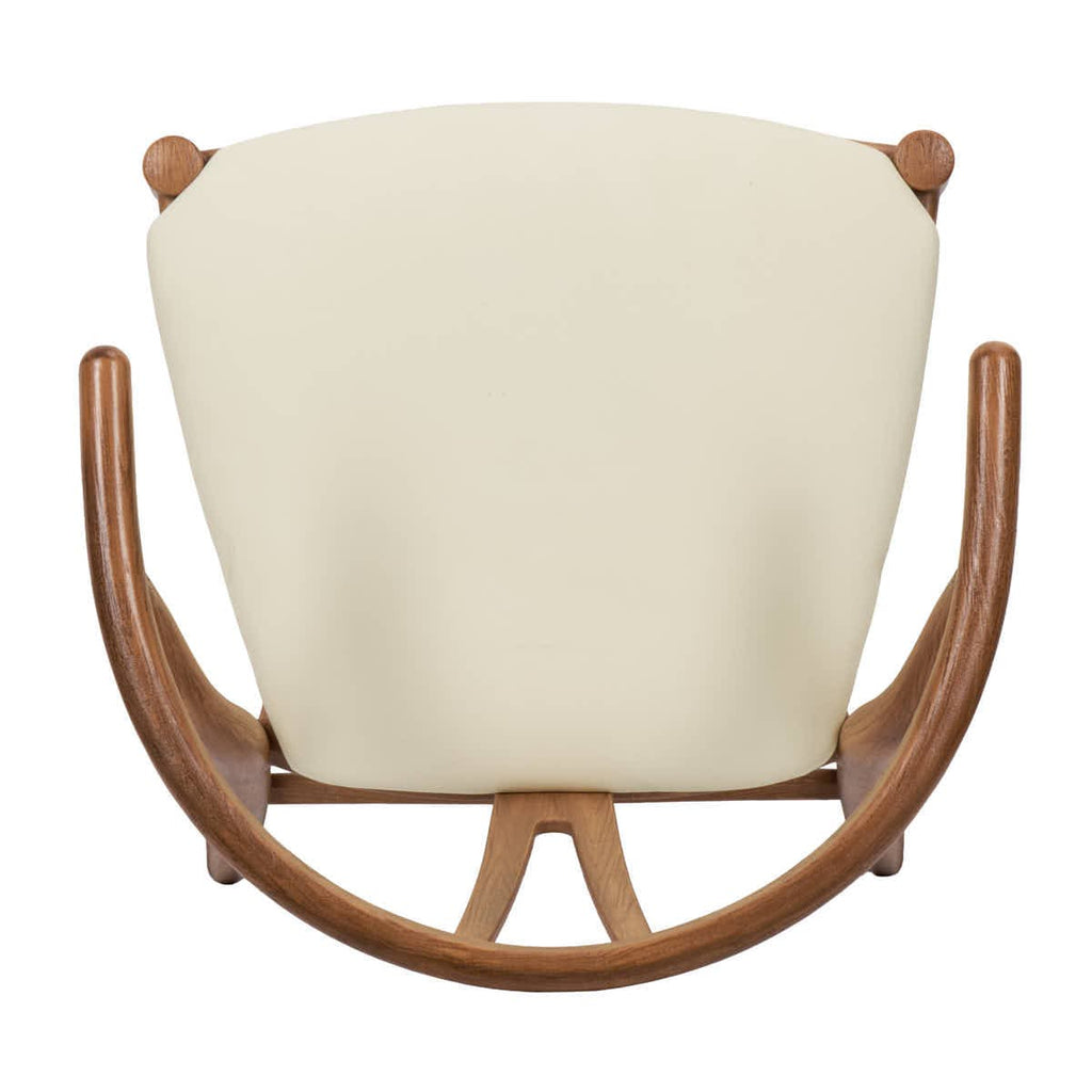 Chestnut Wishbone Resin Chair with Ivory Vinyl Seat