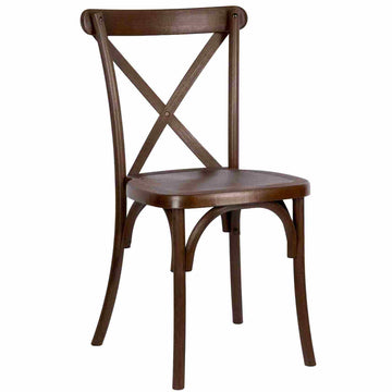 Fruitwood Steel-Core Resin Cross Back Chair