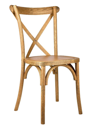 Chestnut Finish Wood Cross Back Chair