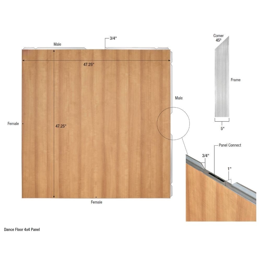 12' x 12' White Portable Dance Floor with Silver Edge Trim
