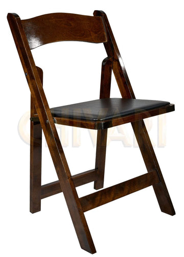 Heavy-Duty Wood Folding Chair with Cushion