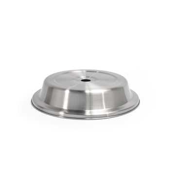 Silver Round Brushed Stainless Steel Plate Cover - Case of 12