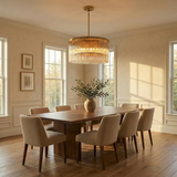 Inspired Cielo Style 36 Inch Round Chandelier Gold Finish - Dining Room Lifestyle