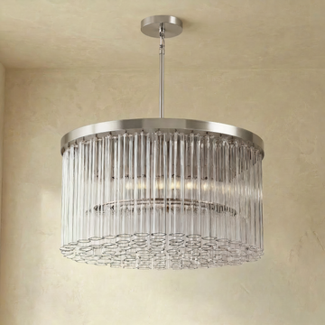 Inspired Cielo Style 36 Inch Round Chandelier Stainless Steel Finish - Main Product View