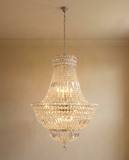 French Empire Crystal Chandelier - Beige Wall Setting
